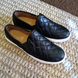 Black & White Leather Loafers